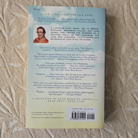 Three Junes By Julia Glass National Bestseller Paperback Book - Picture 5 of 9